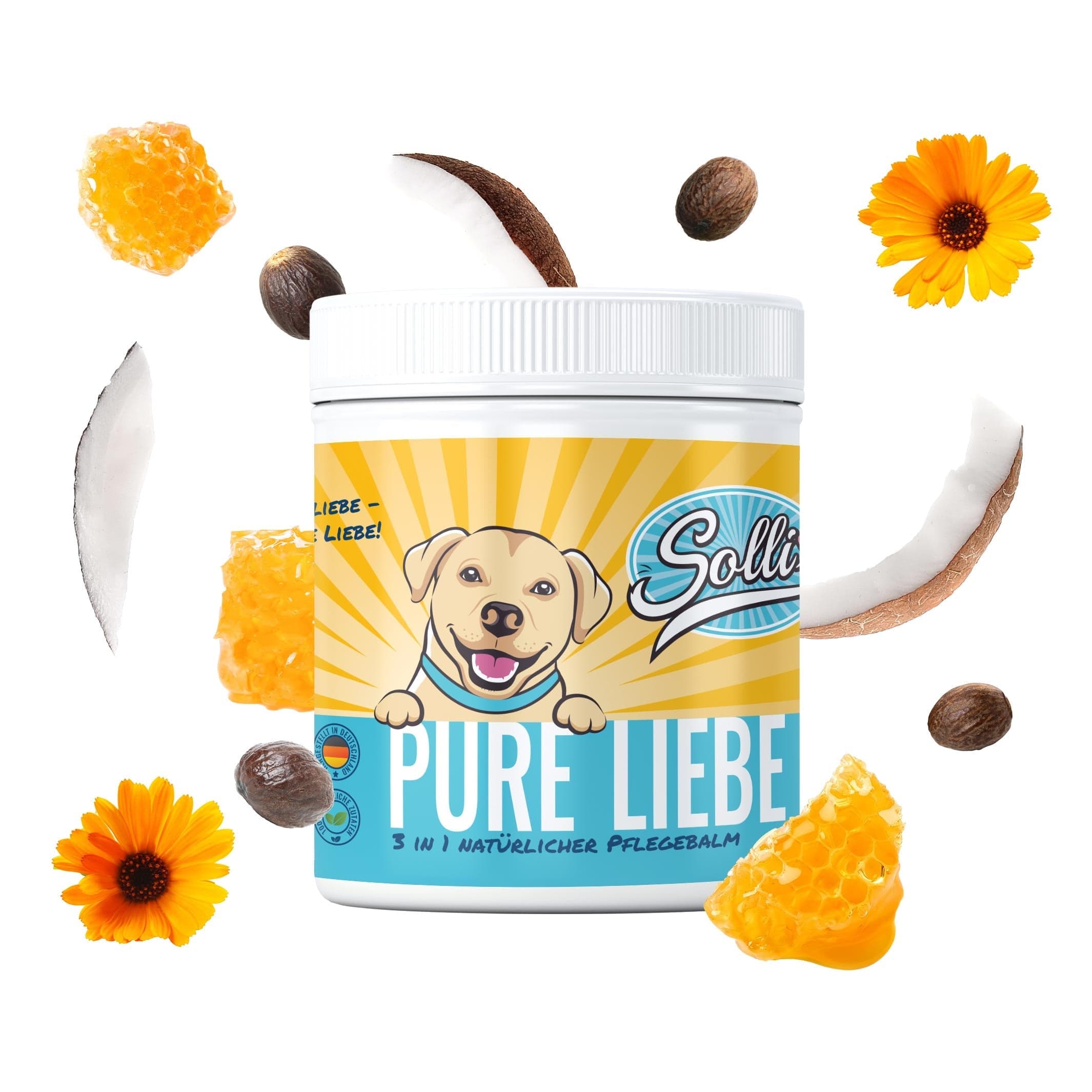 Pure Liebe – 3-in-1 Natürlicher Pflegebalm für Hunde: Pfoten, Nase & Hautschutz image